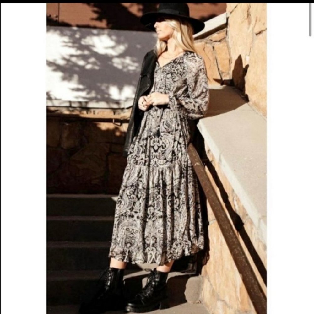 NWT OPT Anthropologie Midi Floral Boho Dress